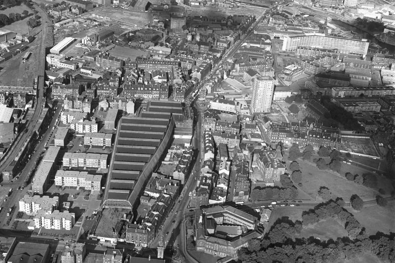 Aerial photo of the former Leith Central railway station before it was due to be demolished, taken in September 1979.