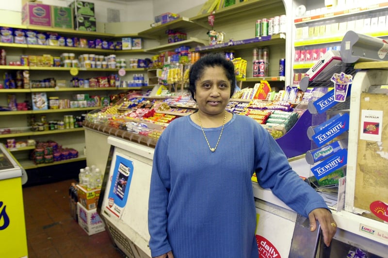 Do you remember Naya Patel? She ran the last remaining shop on Ullswater Crescent. Pictured in July 2000.