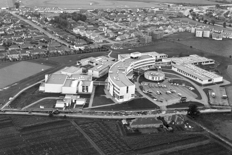 Aerial photo of Craigmount secondary school in Edinburgh, taken in August 1970.