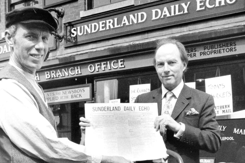 The opening of the Sunderland Echo branch office at Beamish in 1991.
