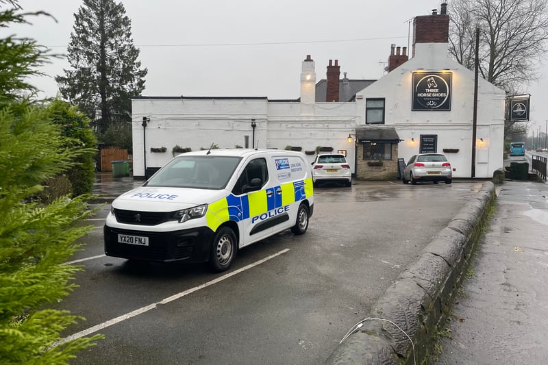 The following morning, a Crime Scene Investigation van was parked in the car park of the pub, while police spoke to staff inside. The curtains at the front were drawn.