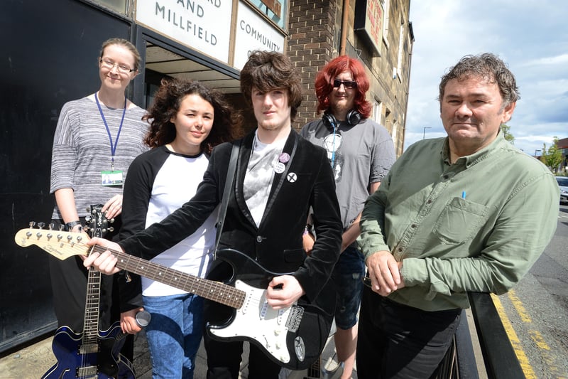 Dave Murray, right, was hosting a workshop at the club with the help of Jennie Lambert, left, in 2014.
Joining them were musicians, Lewis Naylor, Lidia Balaban and David Scott.
