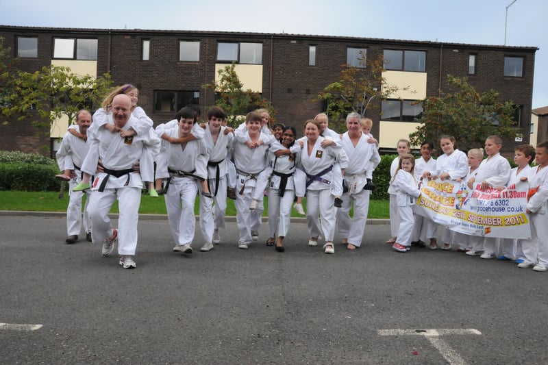Members of Deptford and Millfield Karate Club practise for their charity run in 2011.