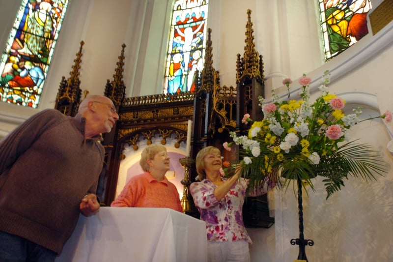 The 140th anniversary of St Marks Church was celebrated in 2012.
Pictured sorting the flower arrangements were Ian Watson, Jean Ranson and Anne Kelly.