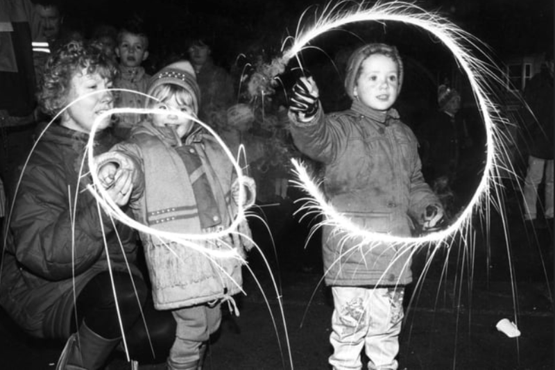 Were you pictured with fireworks on Bonfire Night in 1990?