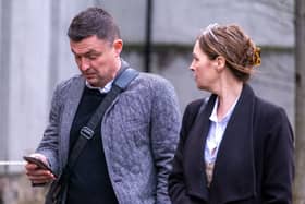 Paul Heckingbottom arrives at Sheffield Magistrates' Court with his wife Claire. The former Sheffield United manager was banned from driving for six months after a speeding offence in July 2023 added three more points to his licence, bringing him to 12. Picture by Dean Atkins