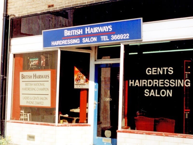 British Hairways hairdressing salon on Abbeydale Road, Sheffield, in 1996. A cut above the rest, presumably.