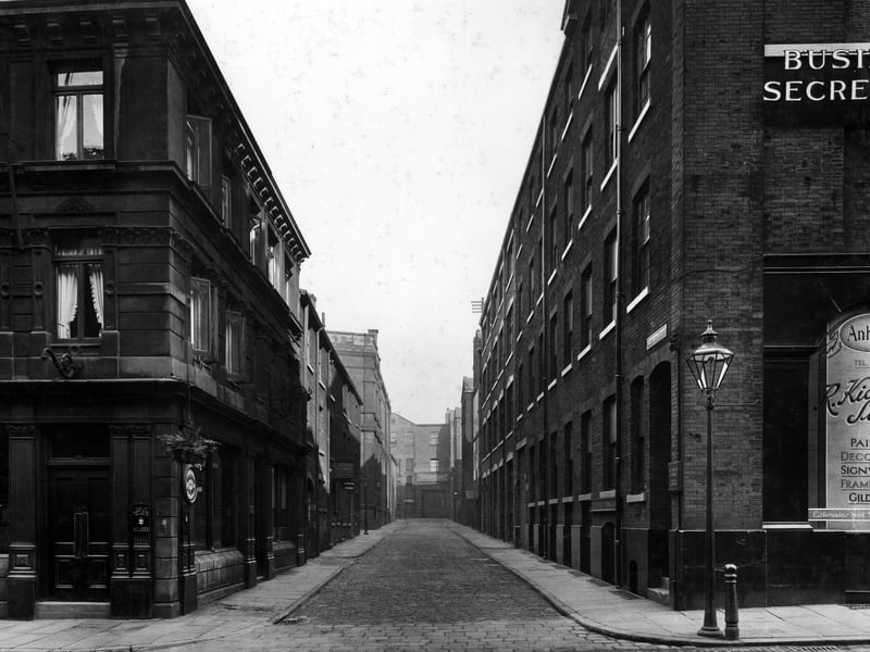A view looking on to Alexander Street from Park Lane. Whartons Hotel can be seen on left with Pitman's Business School on right. Pictured in October 1928.