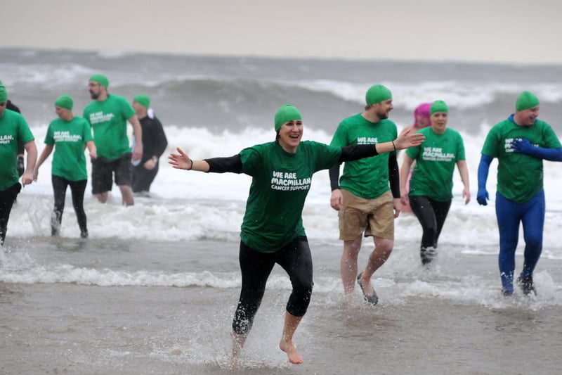 Npower's North East took a sponsored dip for Macmillan Cancer Support in 2014.