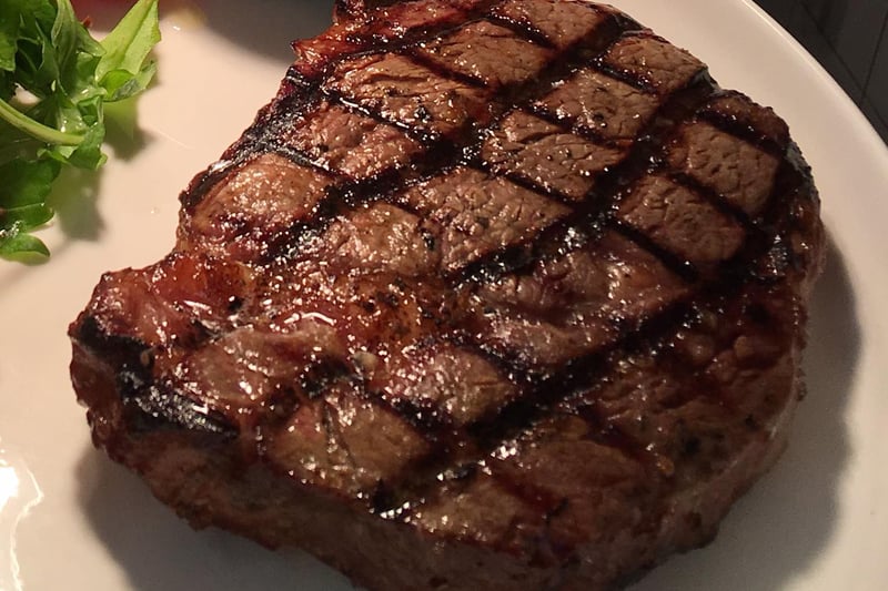 Both house cuts at Tiffney's Steakhouse  whether it be sirloin or rib-eye are priced at £36. 61 Otago St, Glasgow G12 8PQ. 