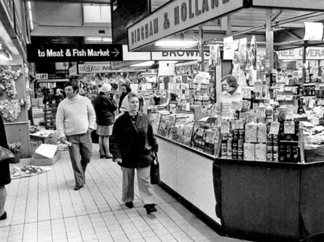 Inside Sheffield's Castle Market in 1977
