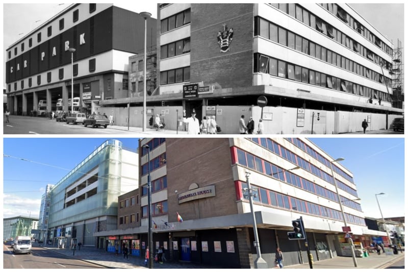 Changes on the corner of Talbot Road and Topping Street. The bus station has gone but Prudential House remains