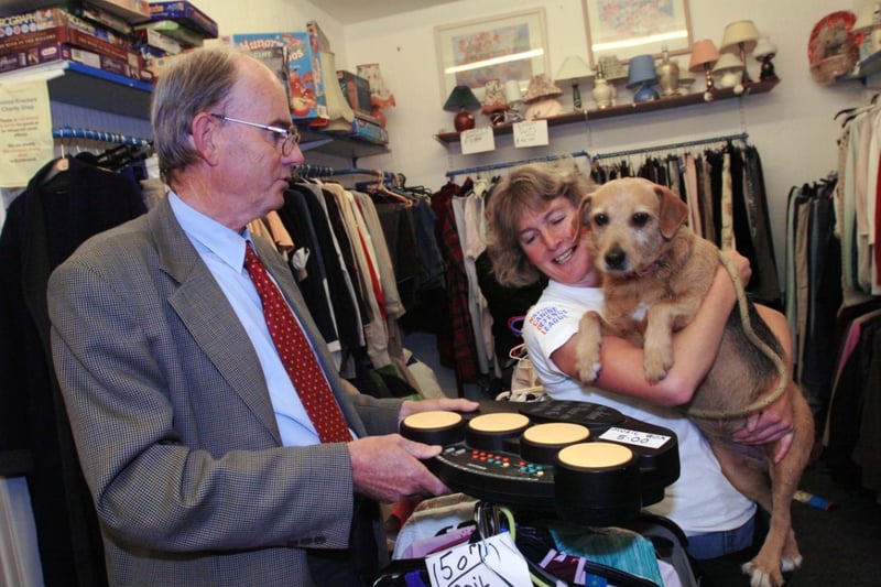 Millie the dog got to meet MP Chris Mullen at the Animal Crackers shop in 2007.
Also pictured is Andrea Parkin.