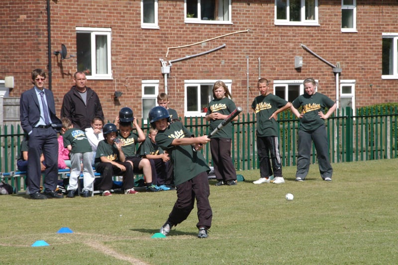 Hasting Hill School batting in the regional baseball Schools finals held between them and Westlea Primary School at Seaham.