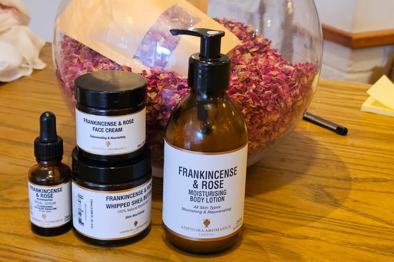 At Amphora Aromatics, which offers one of the most comprehensive range of pure essential oils and aromatherapy skincare products in the UK, they recommend their Frankincense and Rose range as a Valentine’s Day gift. The range includes facial serums (£12), face creams (£8.60), shea butter (£9.80) and body lotions (£12). They also sell rose petals for £5 and also have gift sets including a Cedarwood and Black Seed Beard and Bristles Skincare Duo for men made of a shave gel and a face serum for £24. Massage oils are also on sale for £7.90 for a more sensual-based gift.
