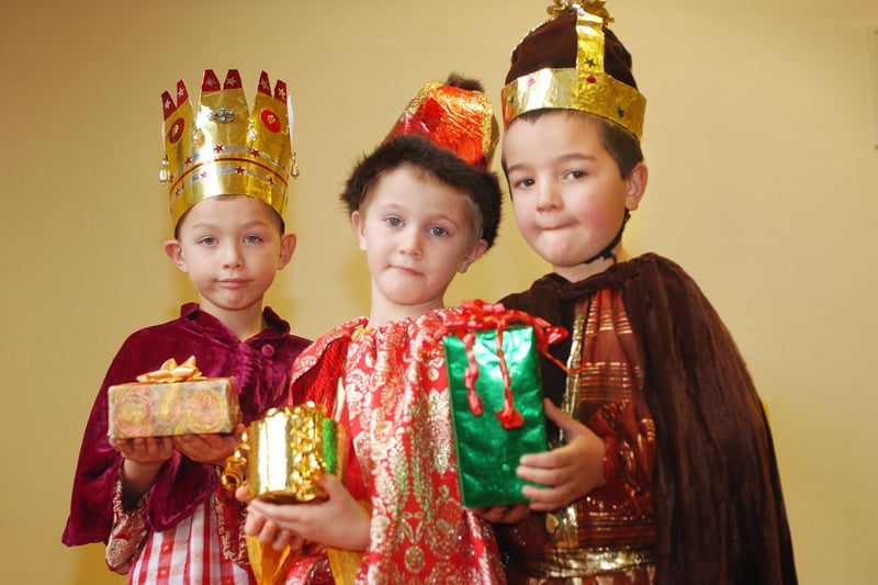 The Three Wise Men were played by Nathan Greenwood, Saul Kirby and Paul Swinney in the school's Nativity in 2006.