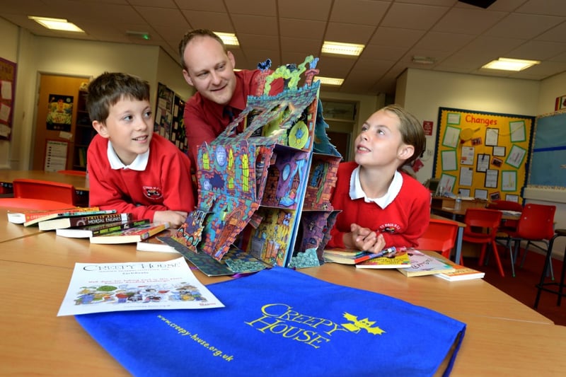 St. Paul's CofE School pupils Jack Stephenson and Abbie Forrest joined Stephen Dodd of Sunderland City Library at the launch of the Sunderland Summer Reading Challenge, in 2013. 