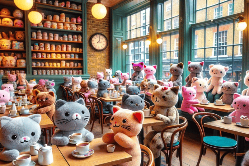 Cafe filled with Jellycats.