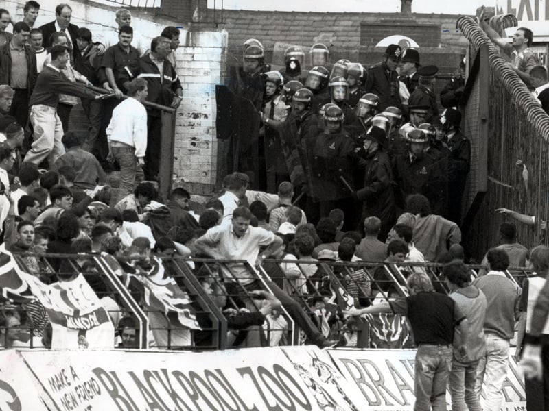 Violence at Blackpool FC with Birmingham City fans in 1989