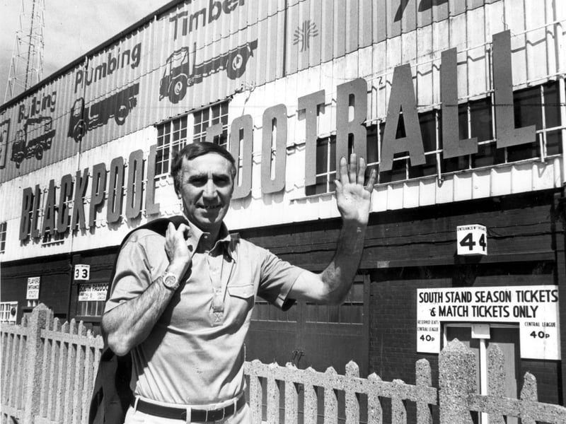 Bob Stokoe outside Blackpool Football Club