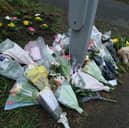 Flowers left at the scene of the fatal collision at Donetsk Way in Sheffield, paying tribute to Ellie. Picture: Dean Atkins, National World.