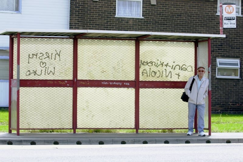 July 2003 and a man waits at a bus stop in Hunslet after the council revealed plans to remove the Hunslet ward from the political map.