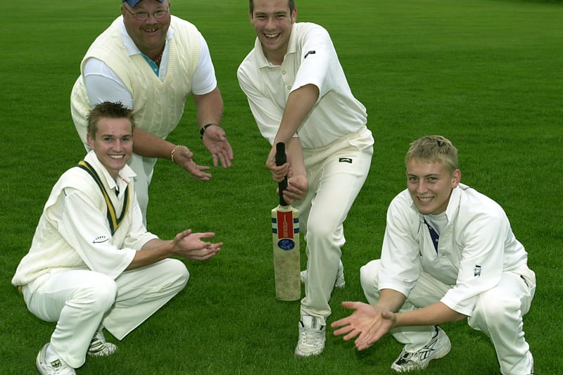 Members of Hunslet Nelson Cricket Club received a Millennium Award to teach the game in the local community. Pictured in  August 2002, from left, are Joe Belwood, Roy Wagstaff, Joe Smith and Richard Calverley.