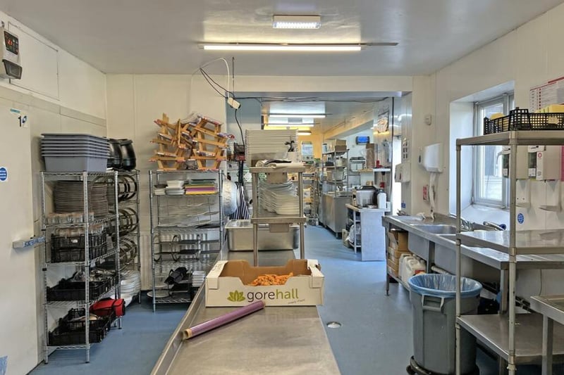 The pub features a huge commercial-grade kitchen with prep areas and a walk-in fridge.