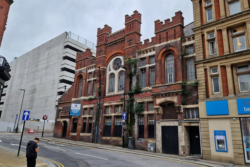 Sheffield's saddest looking building. Eleven proposals for bars, restaurants, Apple shop and spa over 16 years haven't worked out. The latest idea is offices.