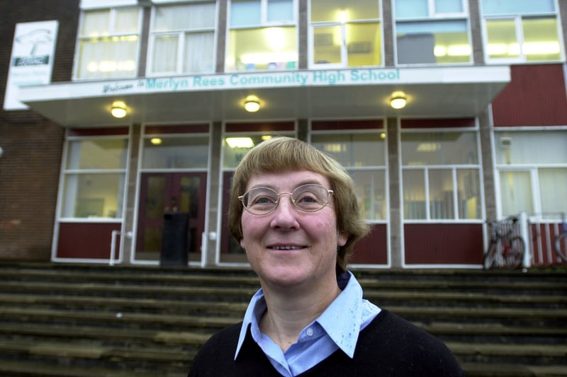Do you remember Priscilla Truss? She was chair of governors at Merlyn Rees High School. Pictured in November 2002.
