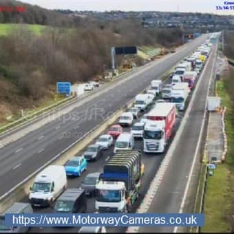 The southbound side of the M1 has been closed after a crash near Sheffield.