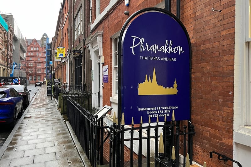Phranakhon, located in York Place, has a rating of 4.6 stars from 287 Google reviews. A customer at Phranakhon said: "Cosy basement Thai tapas restaurant with  pleasing soft tone lighting and decor. Had crispy pork belly and Tom Yam Kung, both excellently prepared, very tasty."