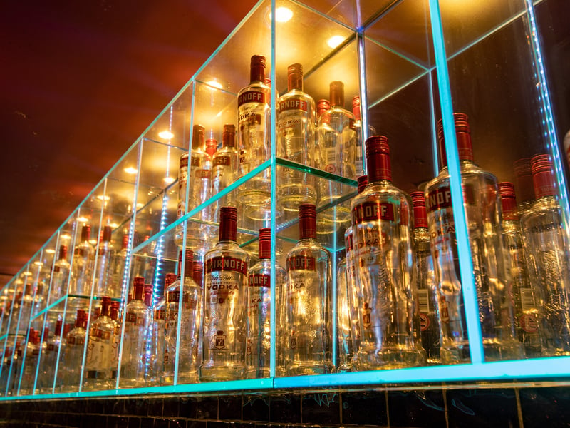 Row upon row of spirits for revellers to slurp.