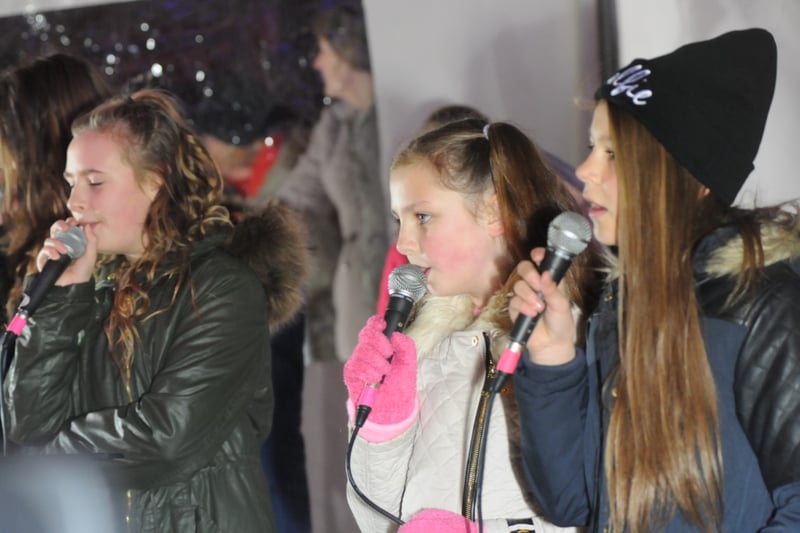 Pupils provided the entertainment at the switch on of the Christmas lights in Pallion, in 2015.