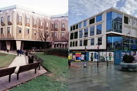 The new look for the old Odeon and Kingdom nightclub building at Barker's Pool, in Sheffield city centre, and the old 'egg box' town hall extension to which it has been compared