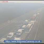 Three people have been transported to hospital after a crash on the M1 near Sheffield.