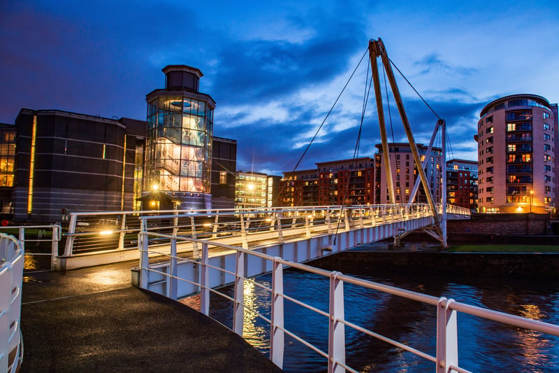 Leeds Dock, a waterside village overlooking the River Aire, is another perfect spot to pop the big question. Not only is this bridge stunning at night, the sheer range of restaurants and bars nearby make it a great date night option too. 