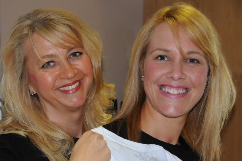 Hairdressers Kay Sampson (left) and Danielle Crone of Infinity Salon who raised £1000 by doing the Race for Life in 2012.