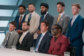 Dr Asif Munaf (front row, second from left) in The Apprentice on BBC One