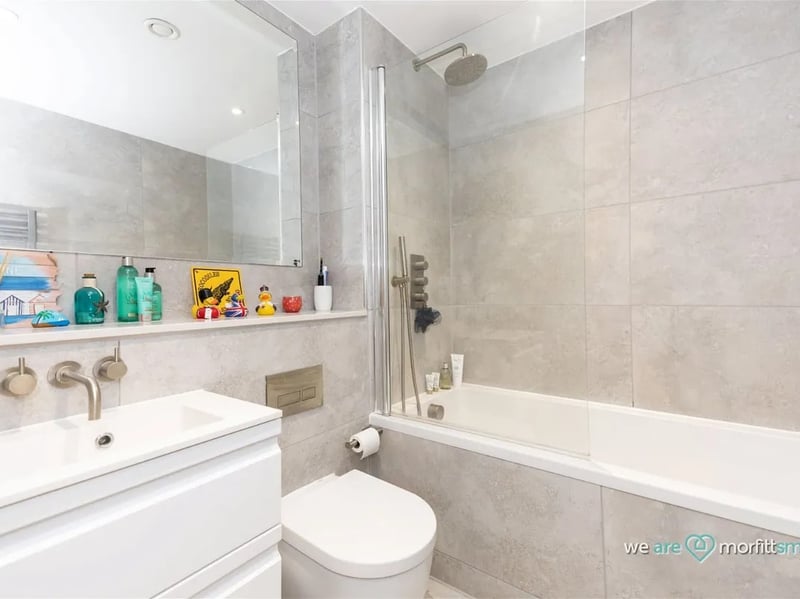 A second bathroom consists of a sink, toilet and shower/bath. (Photo courtesy of Zoopla)