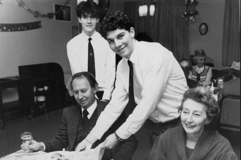 Cunard dual course students Miles Bennett and Nick Gilbert wait at table at South Tyneside College restaurant as part of their college course in 1991. Does this bring back memories?