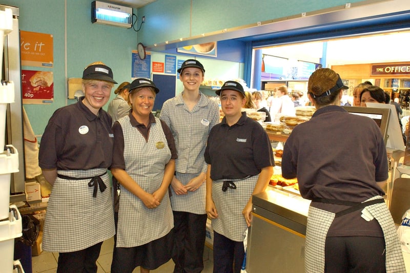 Sunday trading was ten years old when this photo was taken in 2004.
Pictured left to right are Shelley Haines, Marie Taylor, Michelle Browne and Kay Lawrence.