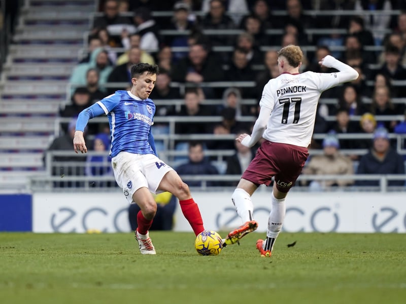 Pompey new boy Tom McIntyre was sent off against Northampton after his arrival from Reading. Suffered an injury on his debut and won't play any further part this season.
