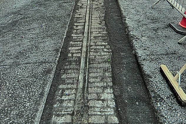 The old tram lines were uncovered in January as work began on Sovereign Street.