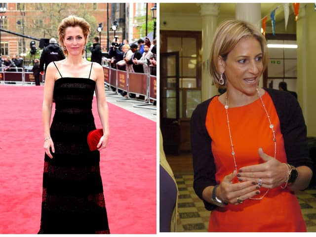 Former Sheffield schoolgirl Emily Maitlis (pictured right, National World) is being played by Gillian Anderson (pictured left, PA) in a film