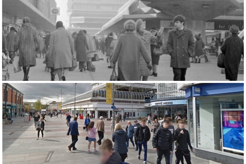 How Market Square looked in 1971 and May 2019.