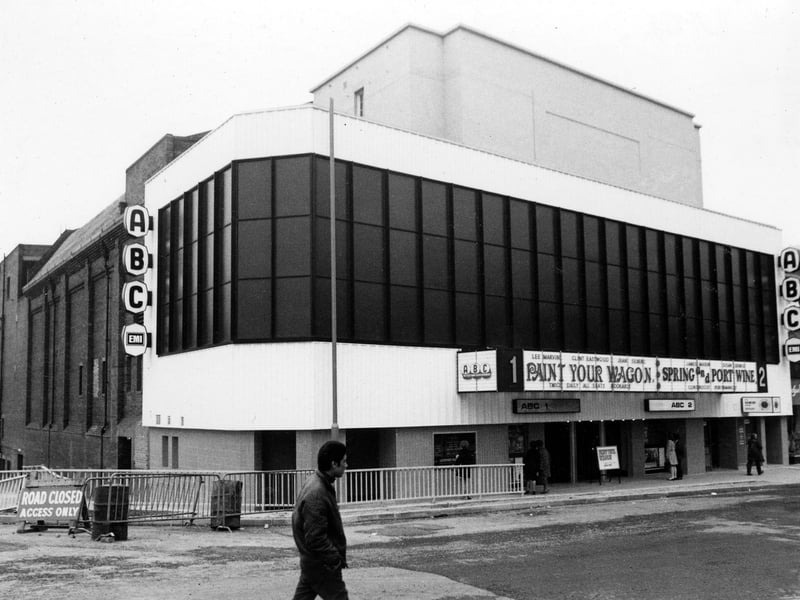 The photograph dates from when the ABC was re-opened as a twin cinema, on April 5, 1970, with showings of 'Paint Your Wagon' and 'Spring and Port Wine'.