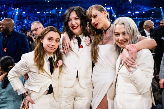 Julien Baker, Lucy Dacus of boygenius, Taylor Swift and Phoebe Bridgers of boygenius. Image: Getty