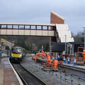 The new footbridge at Dore & Totley station in Sheffield. It is part of the £145m Hope Valley railway line upgrade which will enable more fast trains to run between Sheffield and Manchester