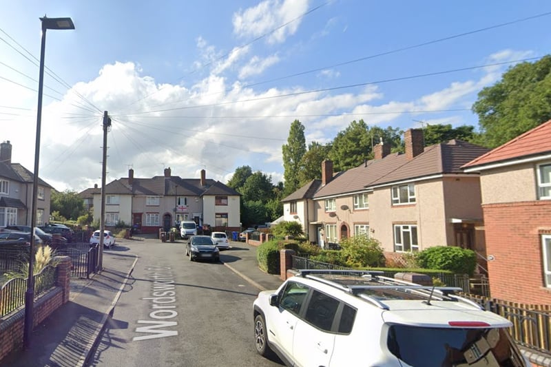 The joint twelfth-highest number of reports of offences that took place in Sheffield in December 2023 were made in connection with incidents that took place on or near Wordsworth Close, Parson Cross, with 13